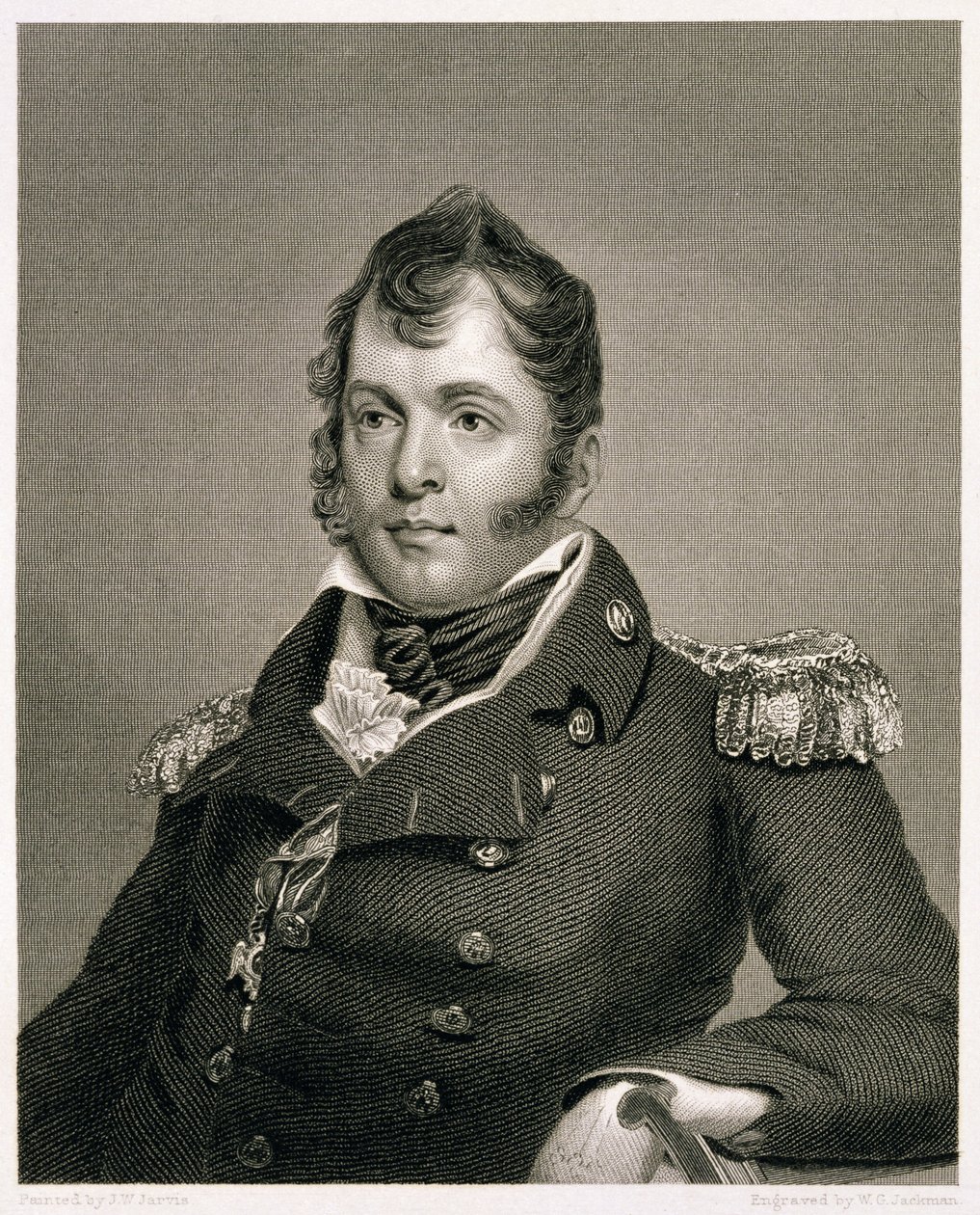 Commodore Oliver Hazard Perry (1785-1819), graveret af William G. Jackman af John Wesley Jarvis