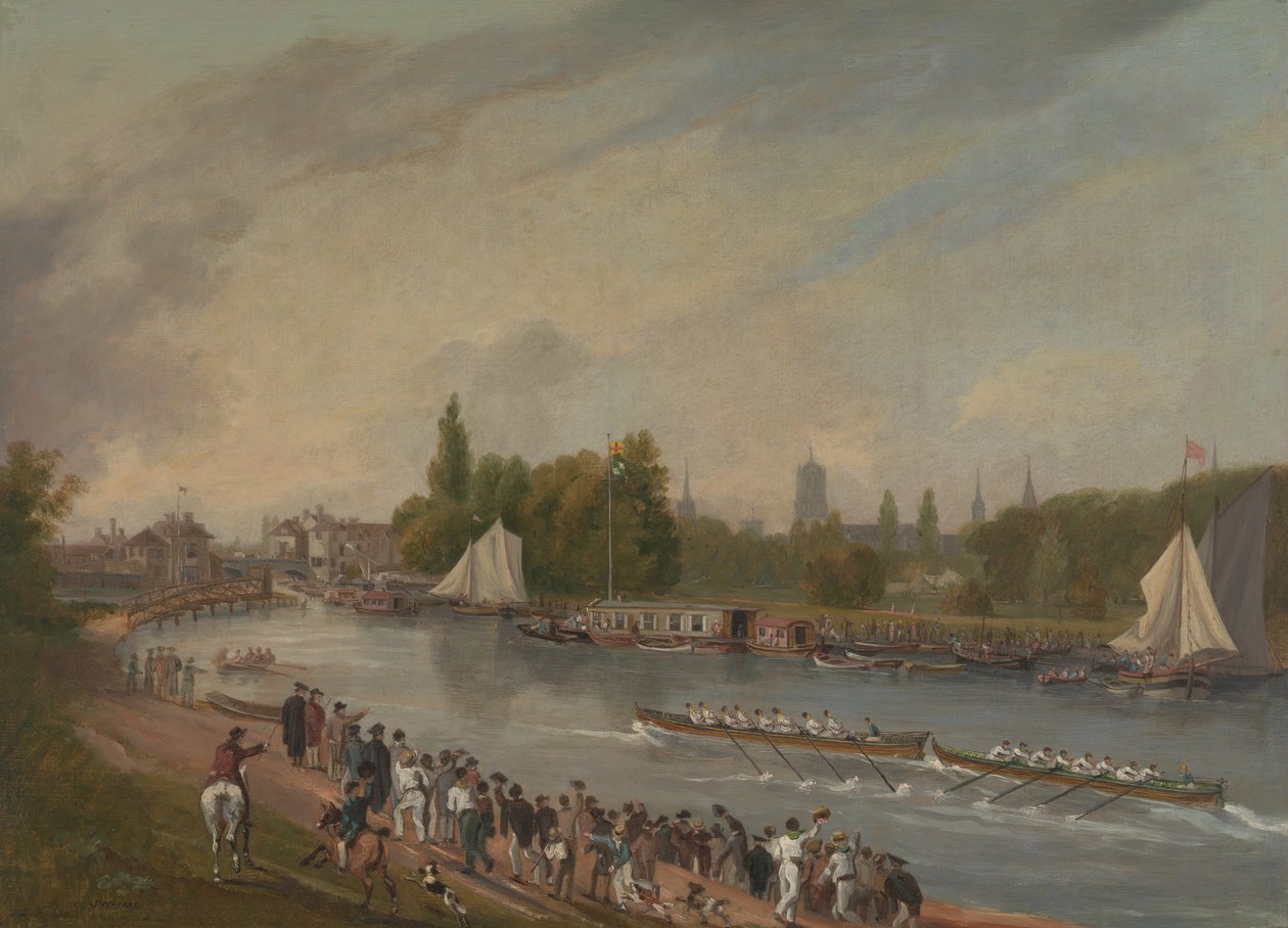 A Boat Race på floden Isis, Oxford, 1822. af John Whessell
