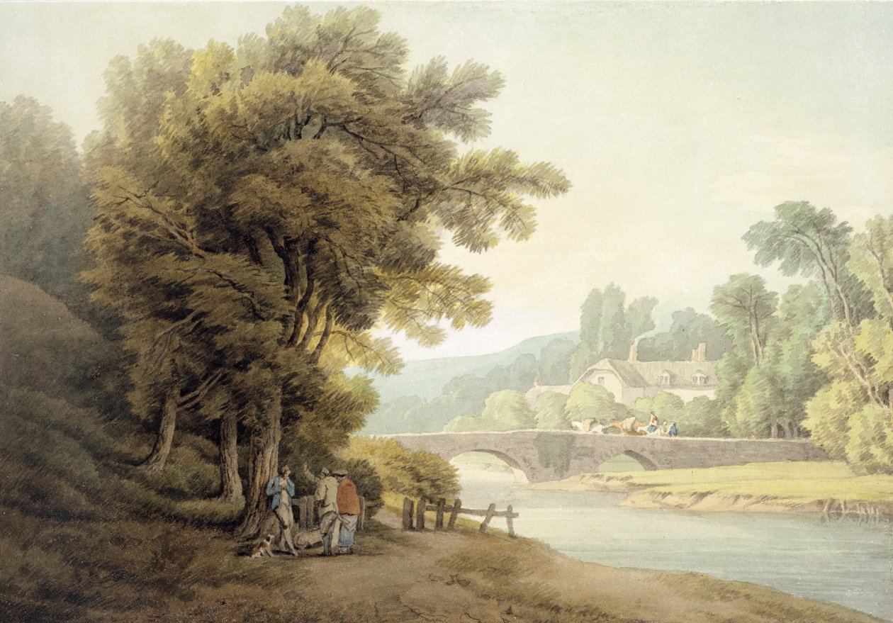 Dunsford Bridge (wc på papir) af John White Abbott