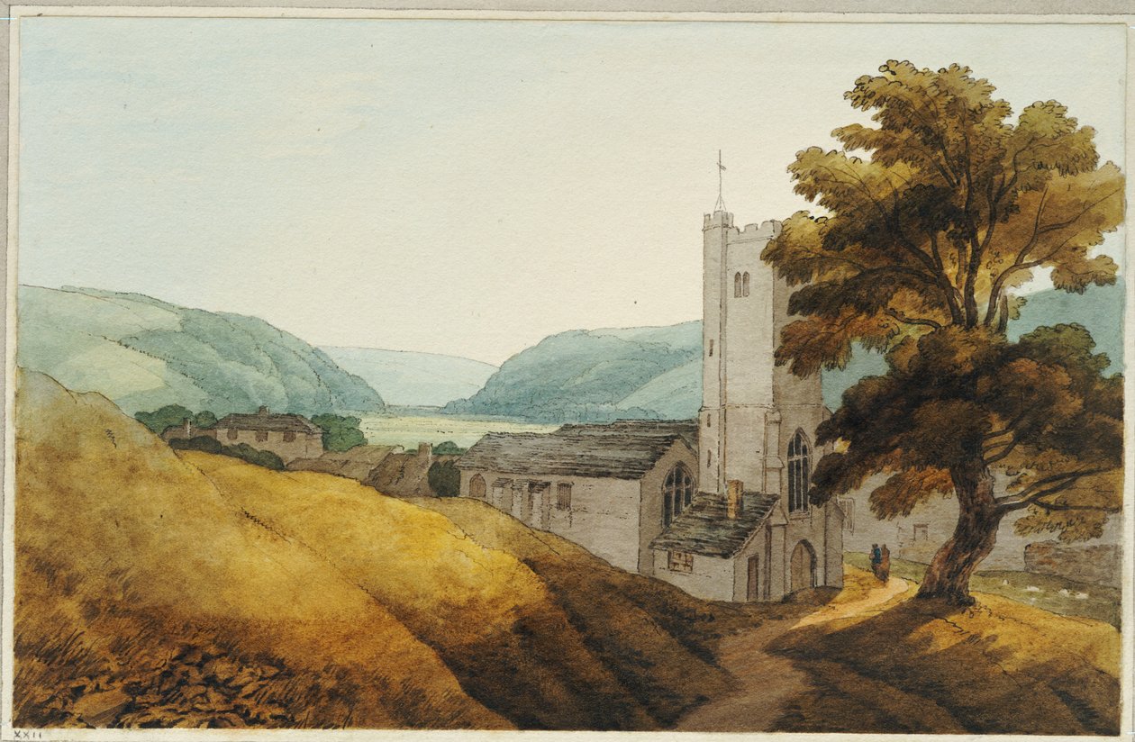 Fra kirkegården i Dulverton, Somerset, 1800 af John White Abbott