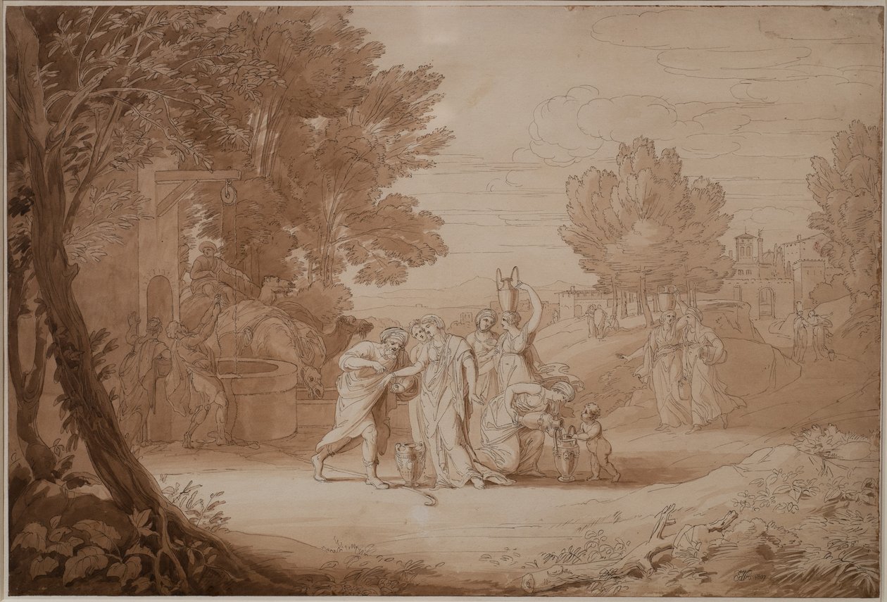 Rebecca ved brønden, 1807 af John White Abbott
