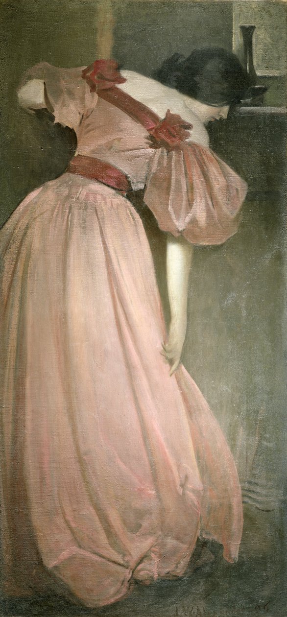 Portrætstudie i lyserød (Den lyserøde kjole), 1896 af John White Alexander