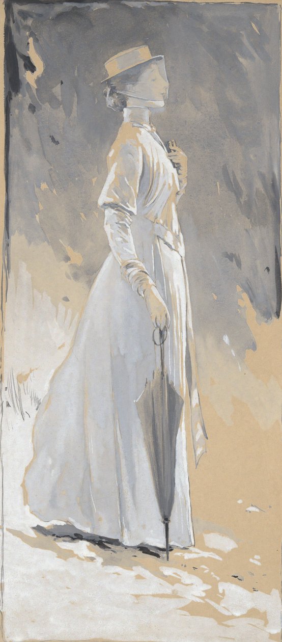 Ung kvinde i hvidt: Miss Cynthia af John White Alexander