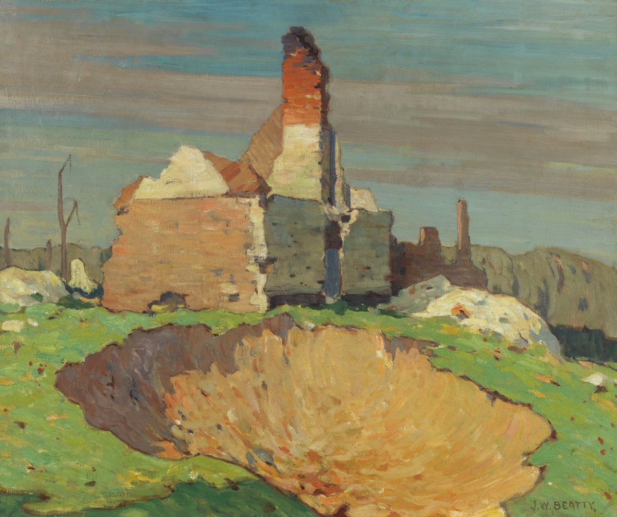 Et skalhul, 1914-19 af John William Beatty