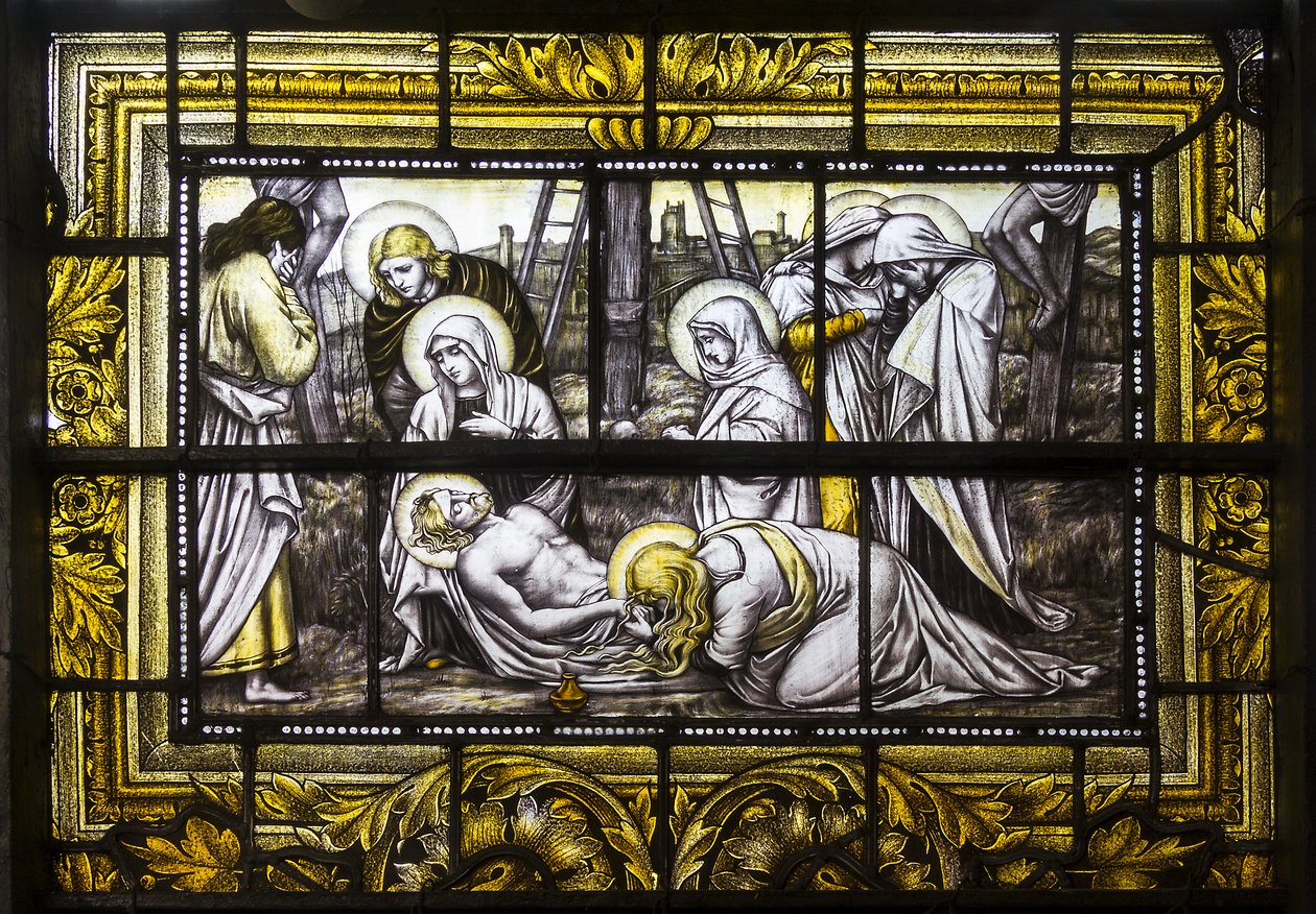 Oxford, Trinity College, James Powell & Sons, John William Brown (1842-1928), The Deposition, 1885 af John William Brown