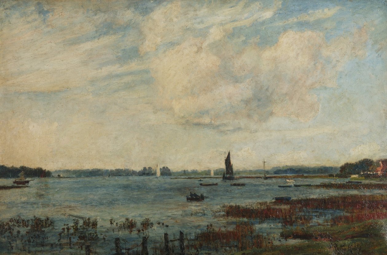 Tidal Breeze, Gosport, Hampshire (olie på lærred) af John William Buxton Knight