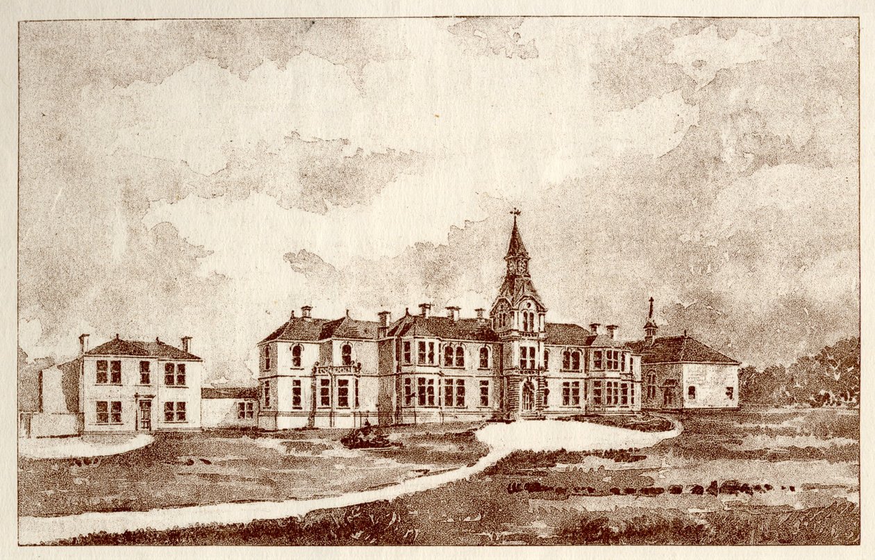 The Newcastle upon Tyne Lunatic Asylum, Coxlodge, ca. 1829 (photolitho) af John William Dyson