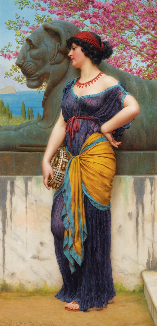 I lunden ved Isis-templet af John William Godward