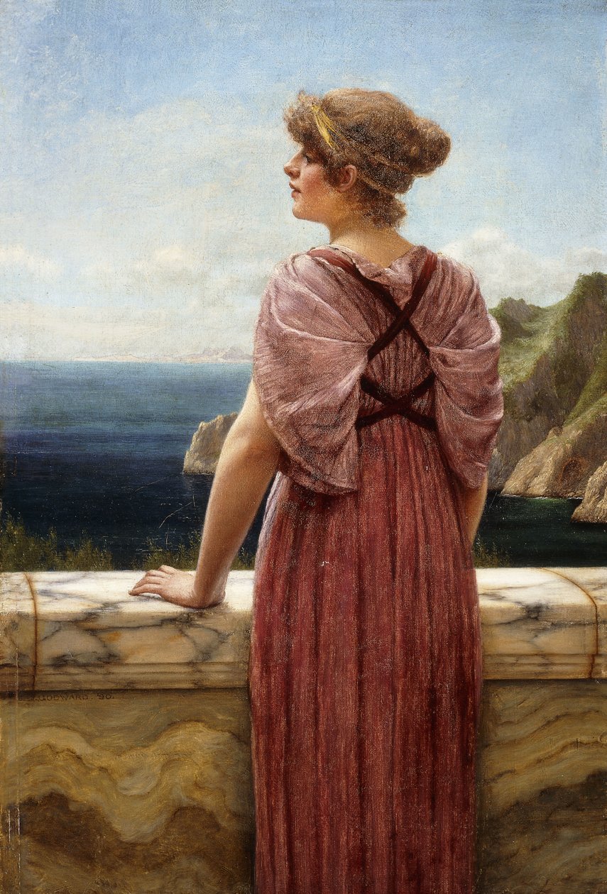 Looking Seaward, 1890 af John William Godward