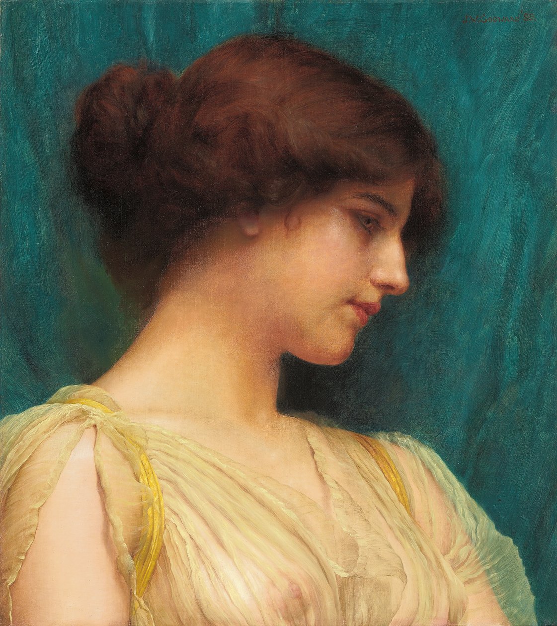 Studie af en piges hoved, 1899 af John William Godward