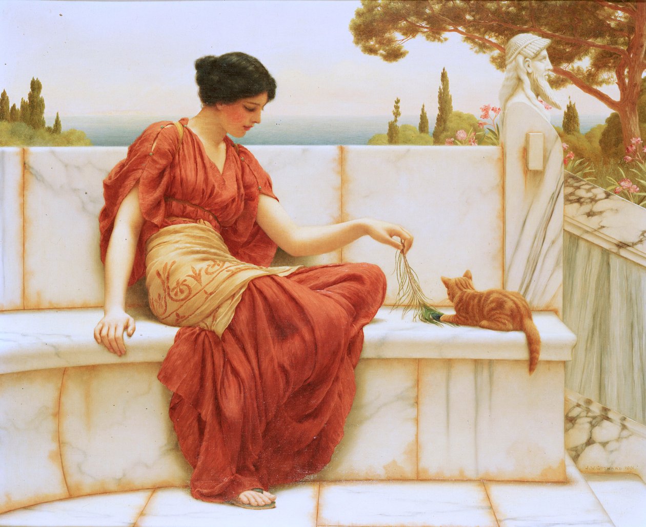 Favoritten, 1901 af John William Godward