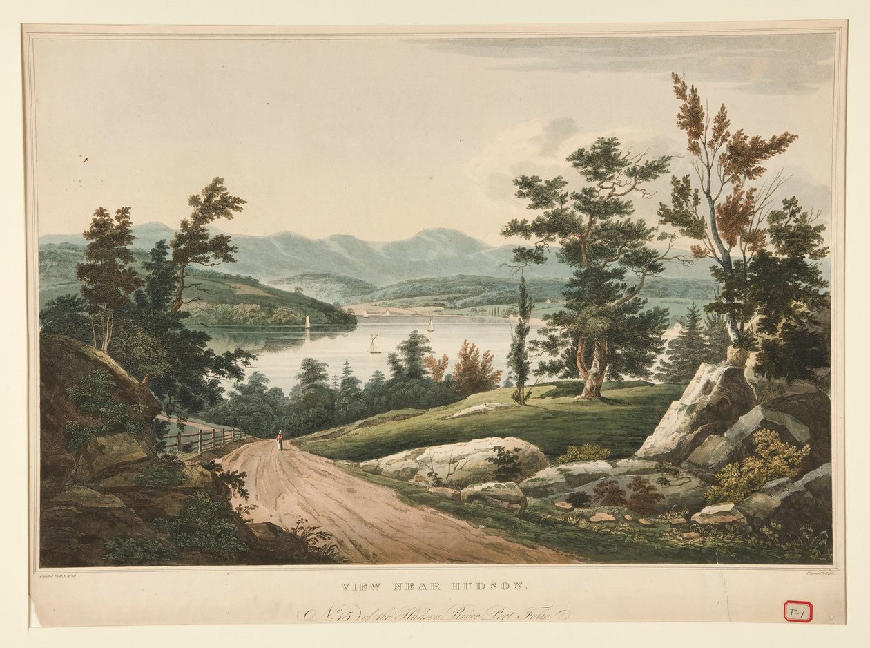 Udsigt nær Hudson/ #15 af Hudson River Portfolio af John William Hill