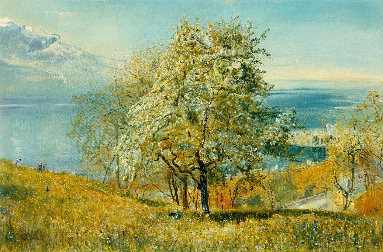 En alpesø af John William Inchbold