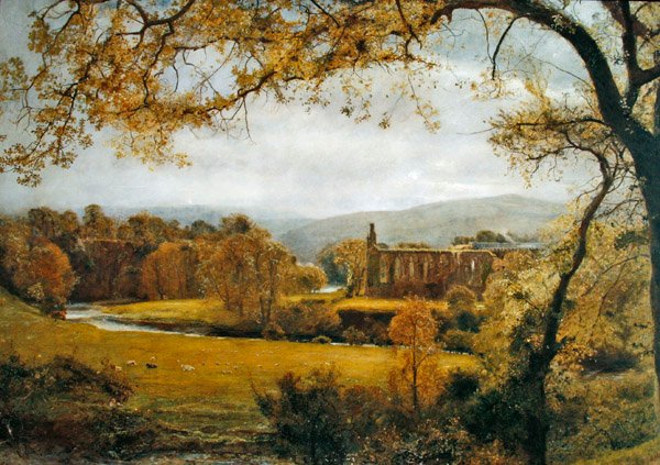 Bolton Abbey, Wharfedale (olie på lærred) af John William North