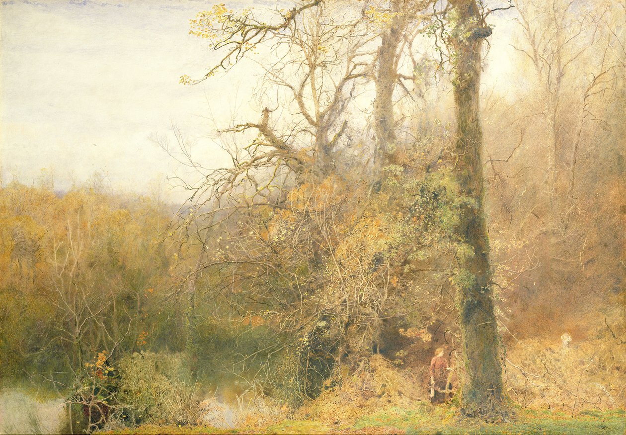 Sir Bevis and the Woodwoman, 1887-88 (wc med ridser ud på papir) af John William North