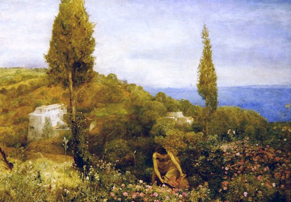 The House of Roses, Tripoli (akvarel over blyant på papir) af John William North