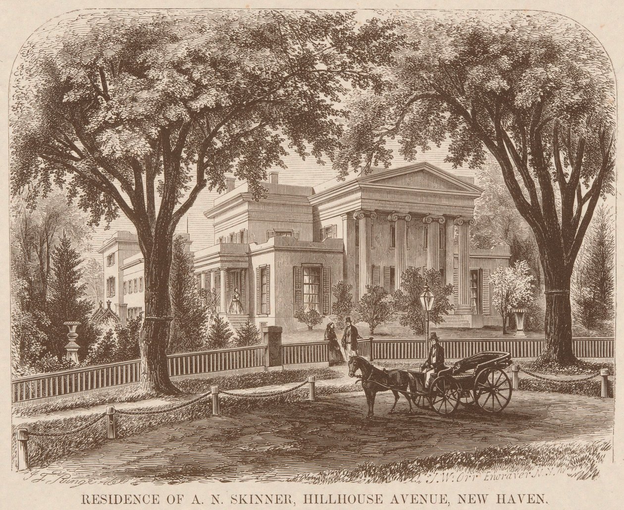 Bopæl for A.N. Skinner, Hillhouse Avenue, New Haven af John William Orr
