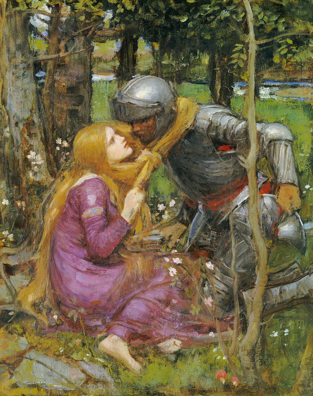 En undersøgelse for "La Belle Dame sans Merci", ca. 1893 af John William Waterhouse