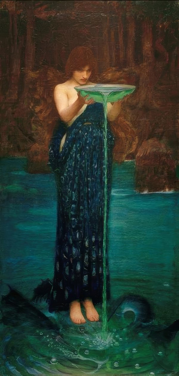 Circe Invidiosa, Circe forgifter havet af John William Waterhouse
