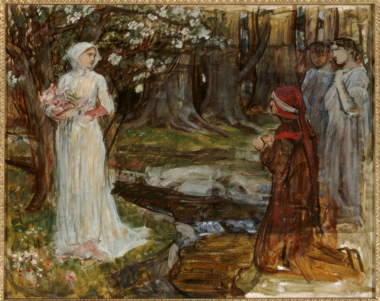 Dante og Matilda af John William Waterhouse