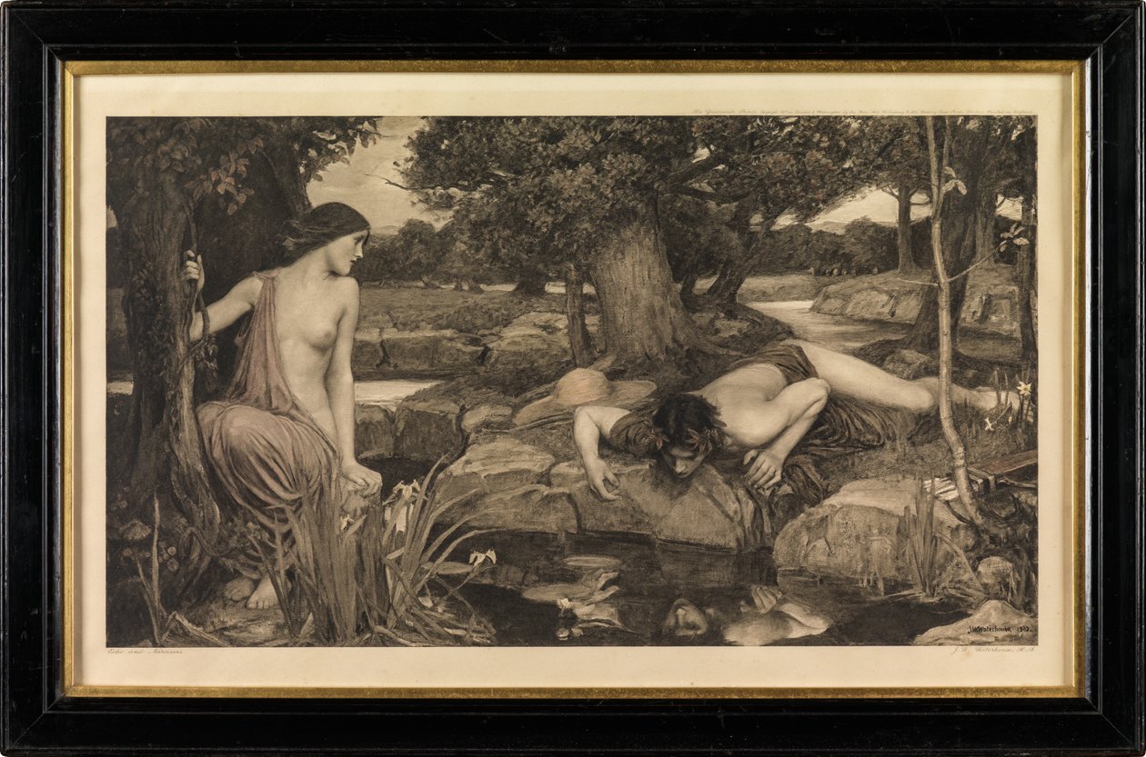 Ekko og Narcissus (fotogravure) af John William Waterhouse