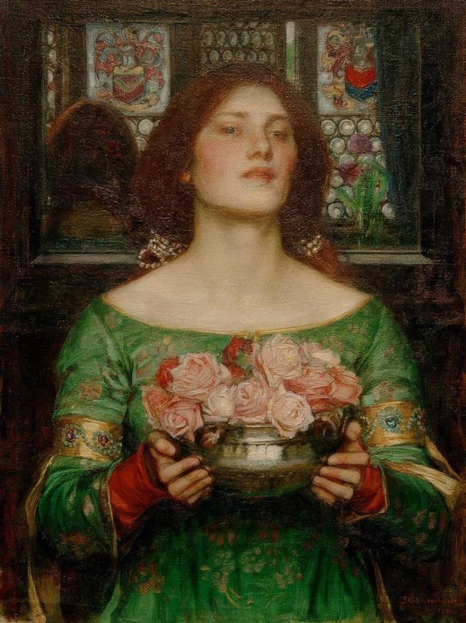 Saml Ye Rosebuds Mens Ye May af John William Waterhouse