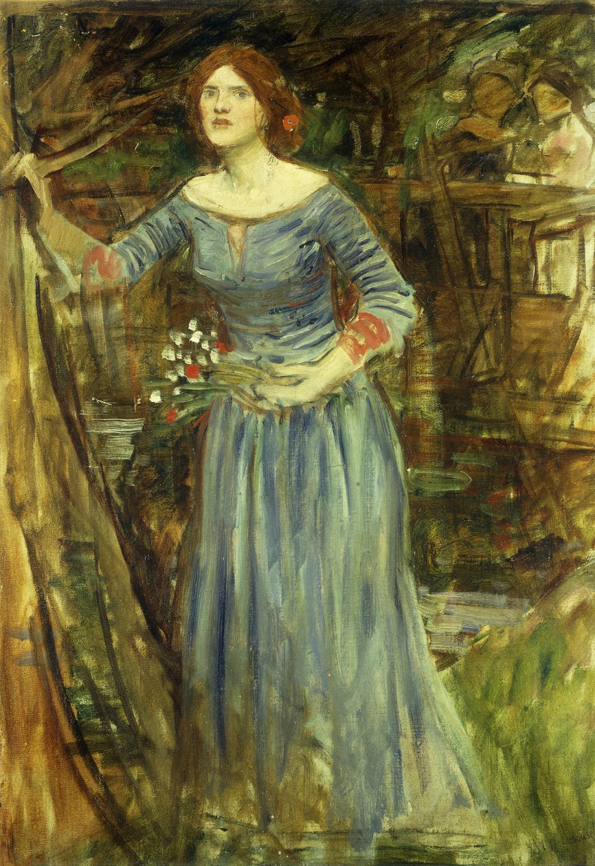 Studie for Ophelia af John William Waterhouse
