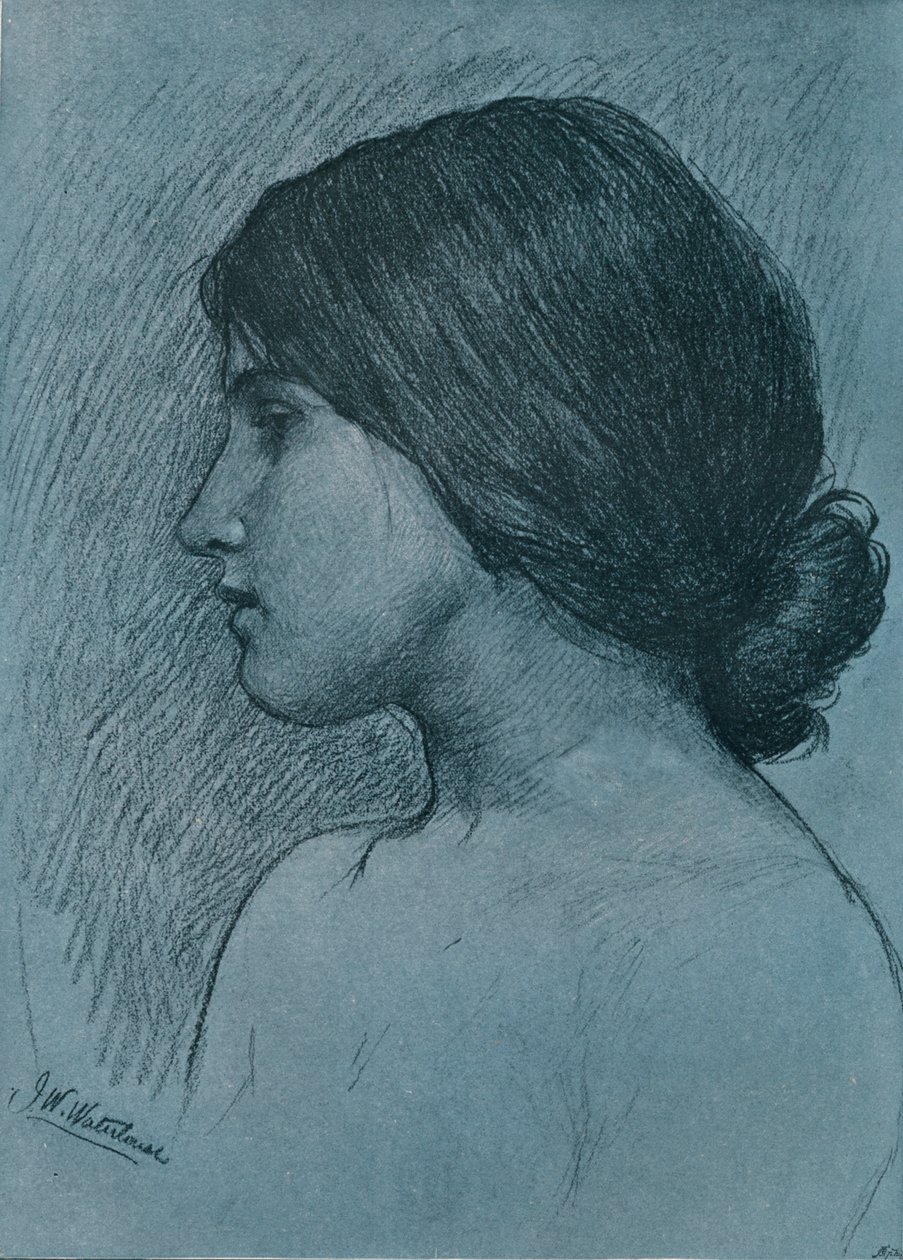 Study of a Head, c1899 af John William Waterhouse