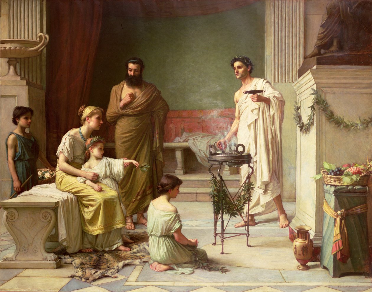 Et sygt barns besøg i Aesculapius-templet, 1877 af John William Waterhouse