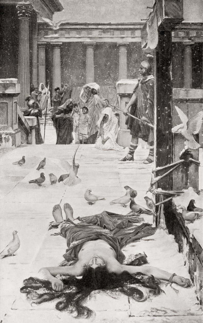 Sankt Eulalias martyrium, efter maleriet af John William Waterhouse, fra Hutchinson