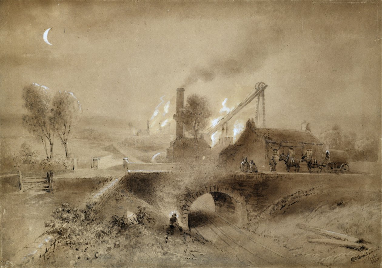 Pithead og Jernbane af John Wilson (after) Carmichael