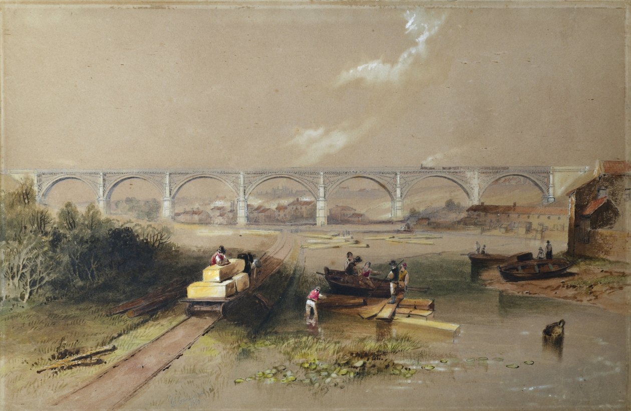 Willington Dean Viaduct af John Wilson (after) Carmichael