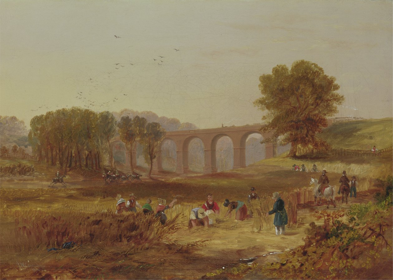 Corby Viaduct, Newcastle og Carlisle Railway af John Wilson Carmichael