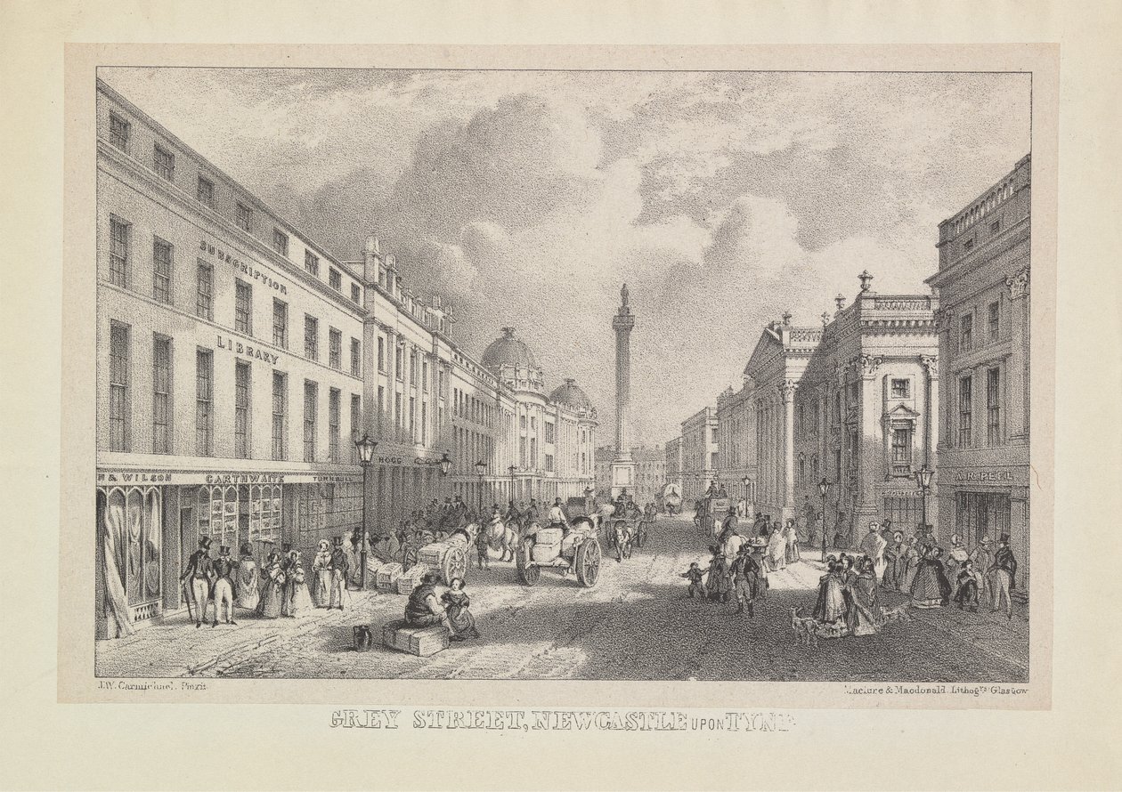 Grey Street, Newcastle af John Wilson Carmichael