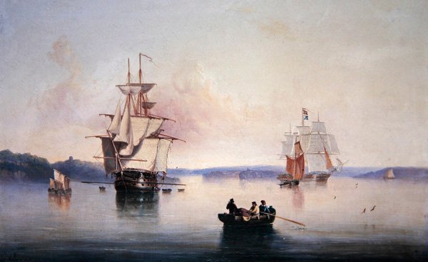 Saltash Creek- nær Plymouth af John Wilson Carmichael