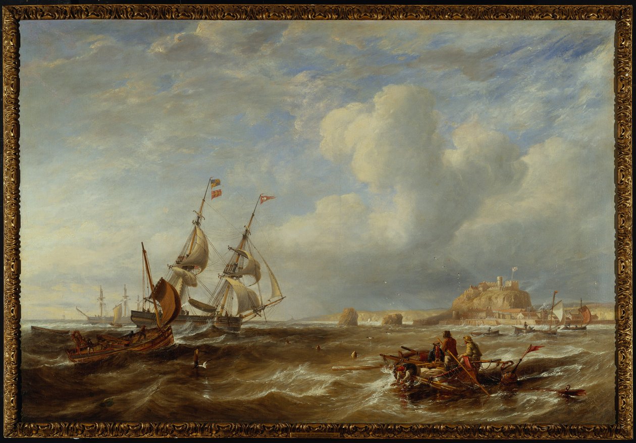 Den 78 tons tunge Brigantine "The Advocate" ud for St. Helier, Jersey, 1749 af John Wilson Carmichael