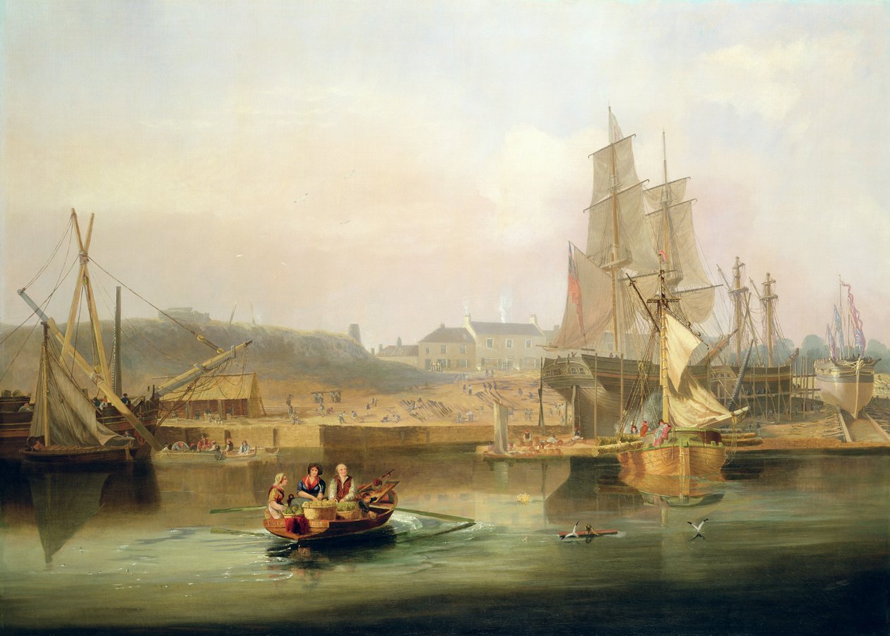 Skibsværftet ved Hessle Cliff af John Wilson Carmichael