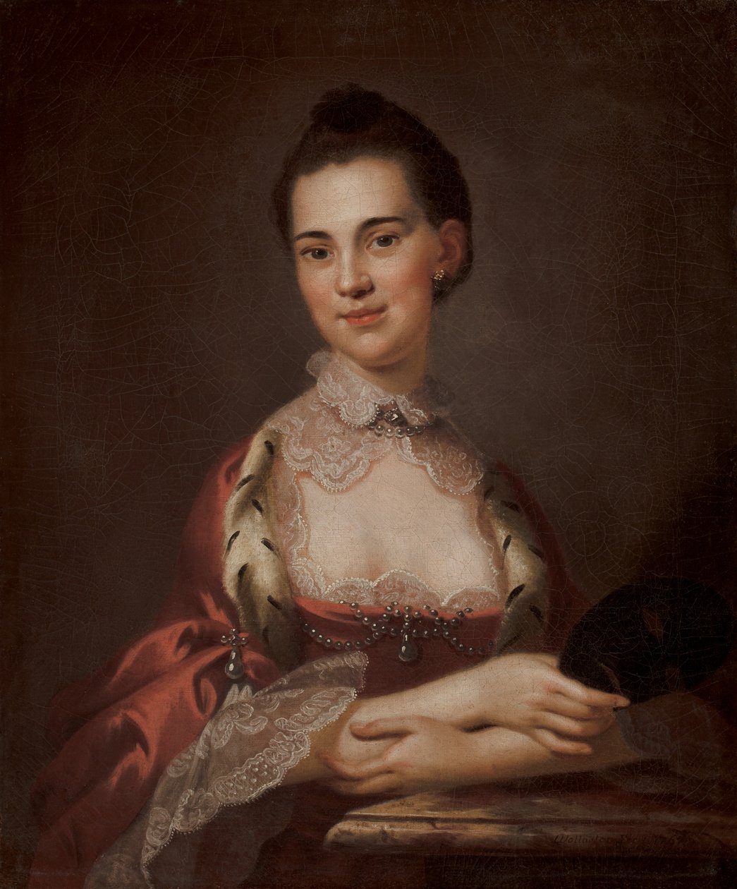 Ann Gibbes (Mrs. Edward Thomas) (olie på lærred) af John Wollaston