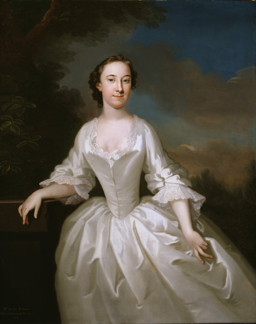 Portræt af Lucy Parry, Admiral Parrys hustru, 1745-1749. af John Wollaston