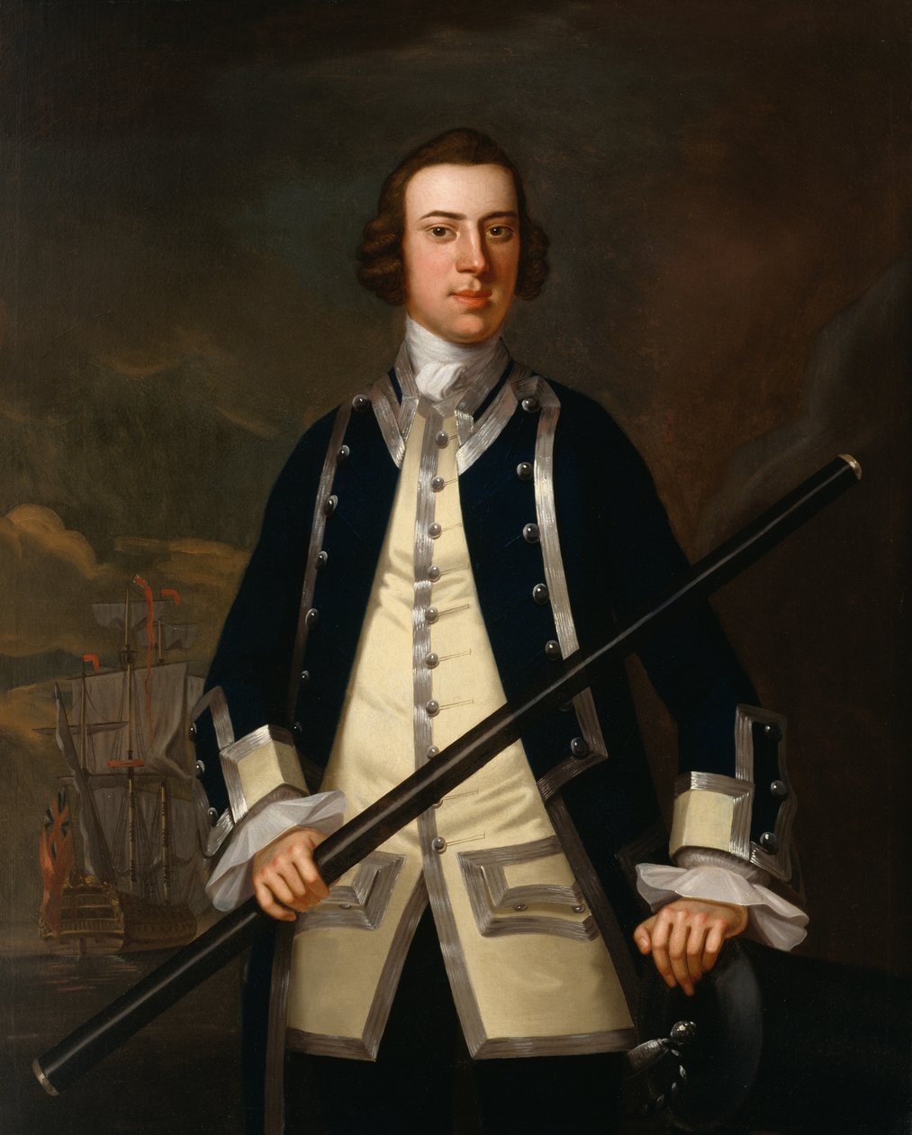 Portræt af en søofficer, traditionelt kendt som Augustus Keppel (1725-86) ca. 1749 af John Wollaston