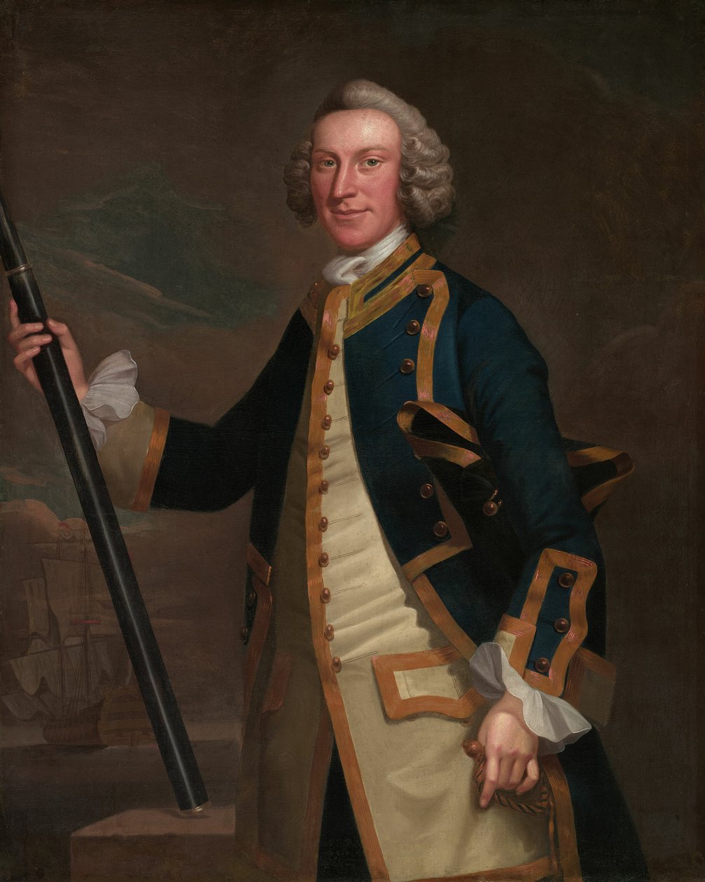 Portræt af en søofficer, 174958. af John Wollaston