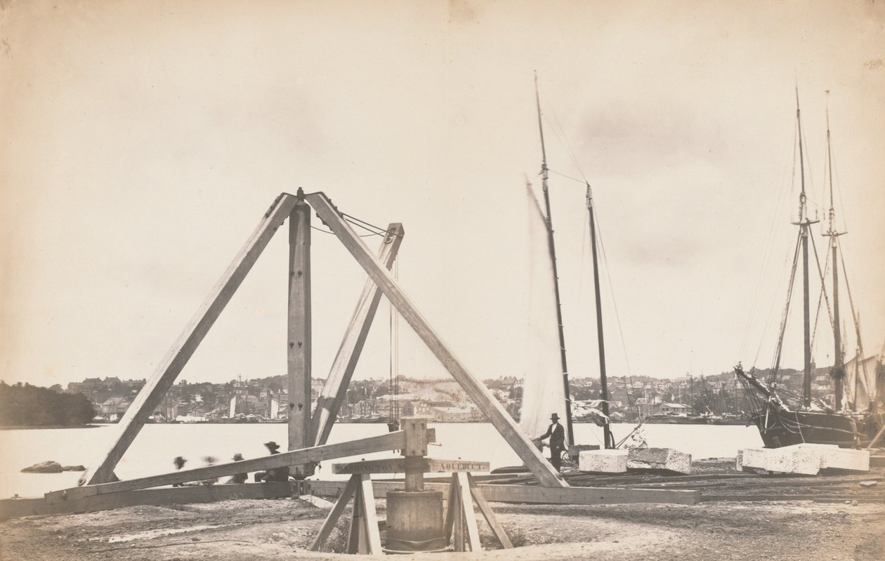 Konstruktion af Washington Aqueduct, 1858-1859 (foto) af John Wood
