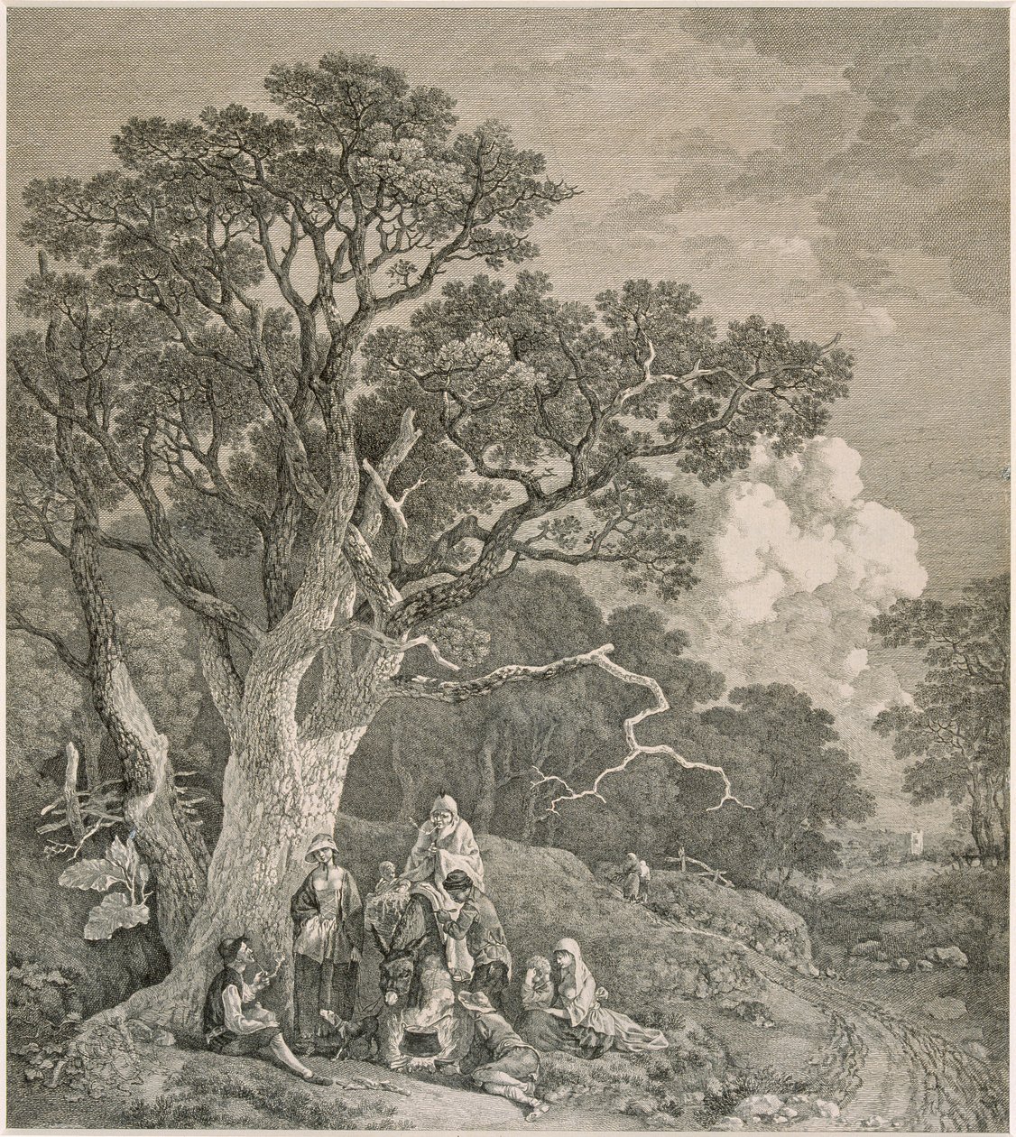 Sigøjnere i en skov, efter Thomas Gainsborough, c1740-1780. af John Wood