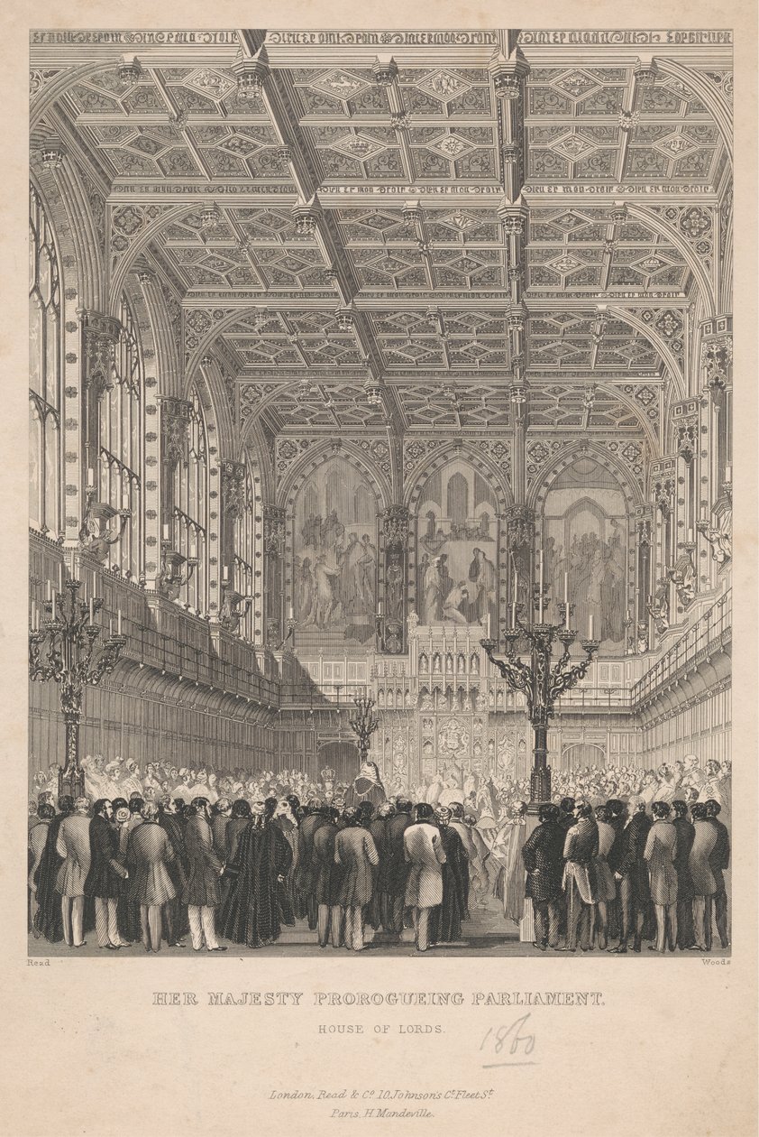 Hendes Majestæt prorogueing Parliament - House of Lords af John Woods