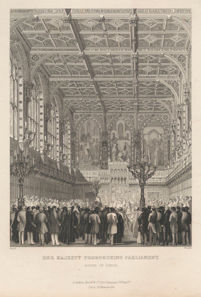 Hendes Majestæt prorogueing Parliament - House of Lords af John Woods