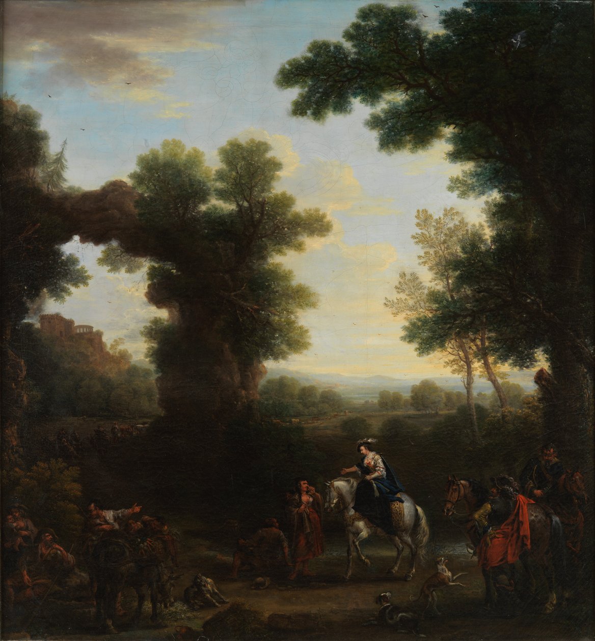 Klassisk landskab med romafigurer af John Wootton