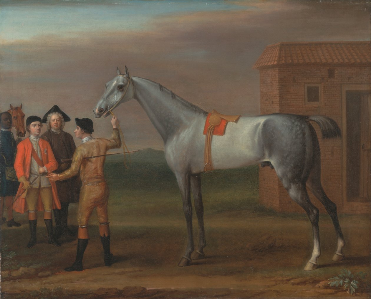 Lamprey, med sin ejer Sir William Morgan, på Newmarket af John Wootton