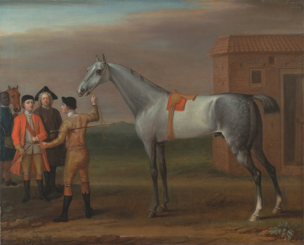 Lamprey, med sin ejer Sir William Morgan, på Newmarket af John Wootton