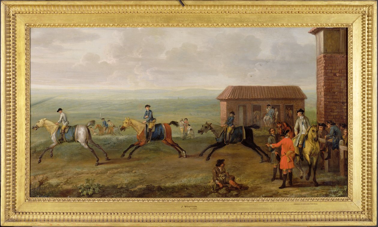Lord Portmore ser på væddeløbsheste på træning på Newmarket Heath, ca. 1735 af John Wootton