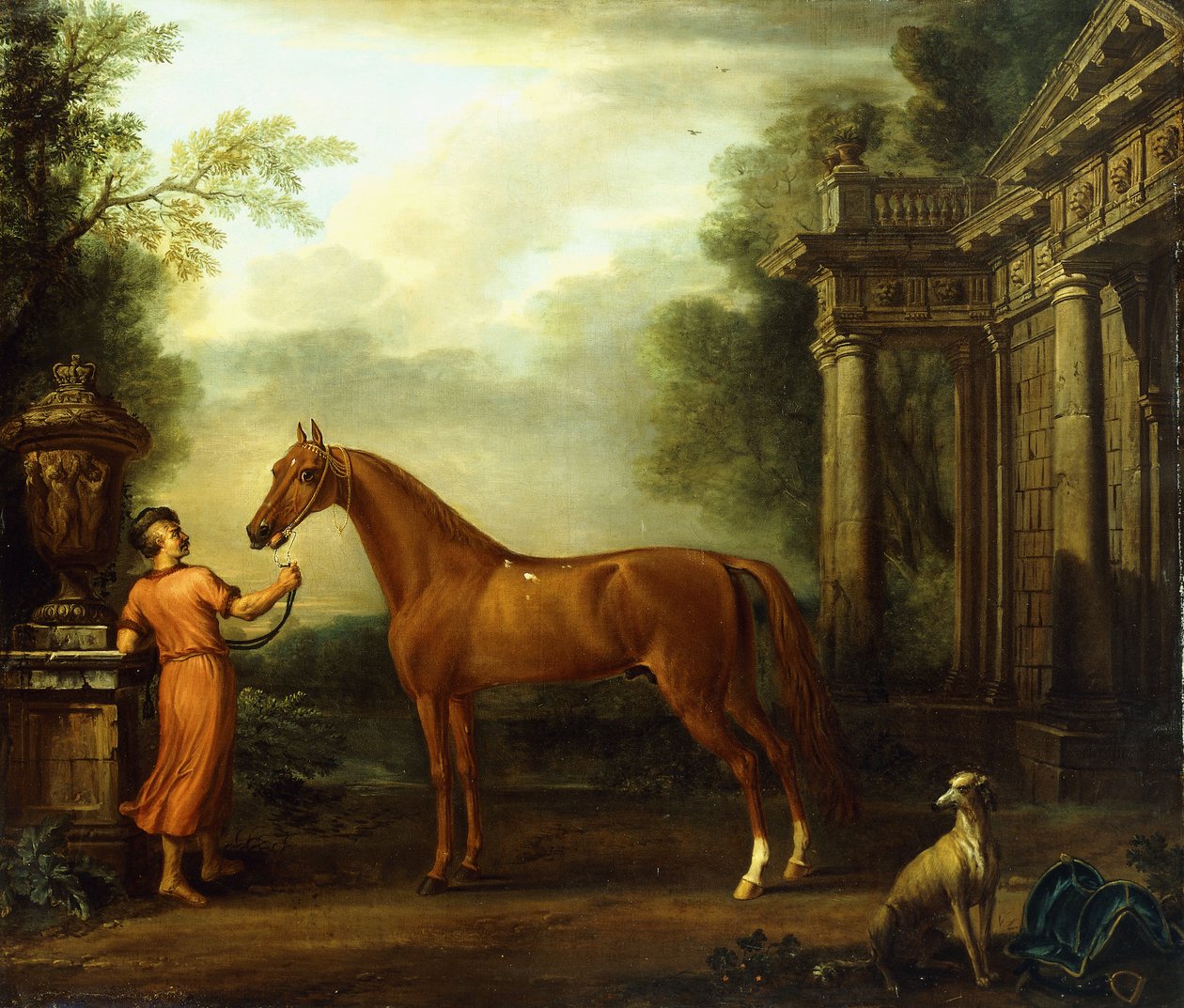 The Chestnut Arabian of Hampton Court, c.1726 af John Wootton